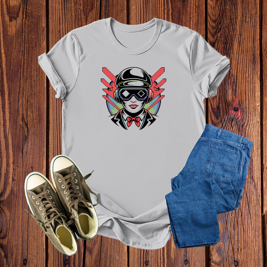 Camiseta Premium Retro Gamer – Estampa Exclusiva de Avatar Pixelado, Confortável e Impressionante