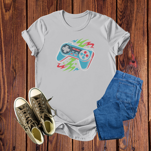 Camiseta Gamer at Heart Premium – Conforto e Estilo com Estampa de Batimento Cardíaco de Controle