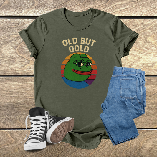 Camiseta Unissex 'Old But Gold' Meme Sapo Vintage – Estilo Retro e Conforto Duradouro para o Dia a Dia