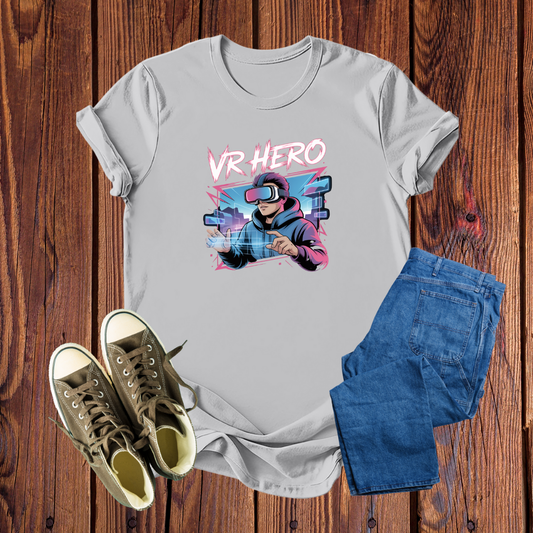 Camiseta Premium VR Hero – Estilo Cyberpunk, Conforto Imersivo e Cores Vibrantes