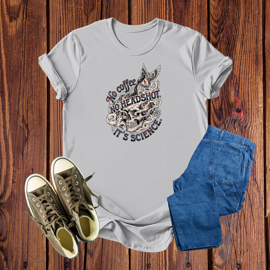 Camiseta Premium 'No Coffee No Headshot': Estilo Gamer e Conforto Inigualável para Jogadores Exigentes