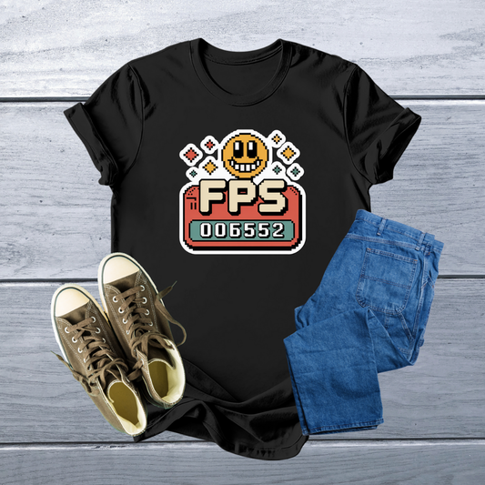 Retro Gamer's Delight: Camiseta Geek – FPS 006552 Pixel Art T-Shirt | Soft, Customizable, Comfortable Fit