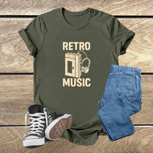 Camiseta Unissex 'Retro Music' – Estilo Vintage e Conforto em Cores Variadas