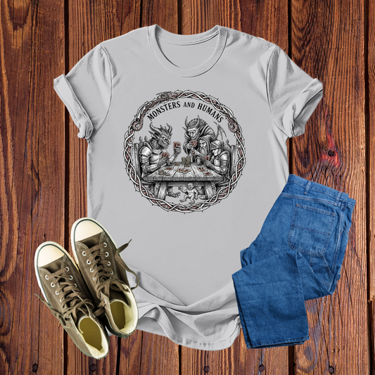 Camiseta Premium 'Monsters and Humans': Estampa Fantástica, Confortável e Impressionante