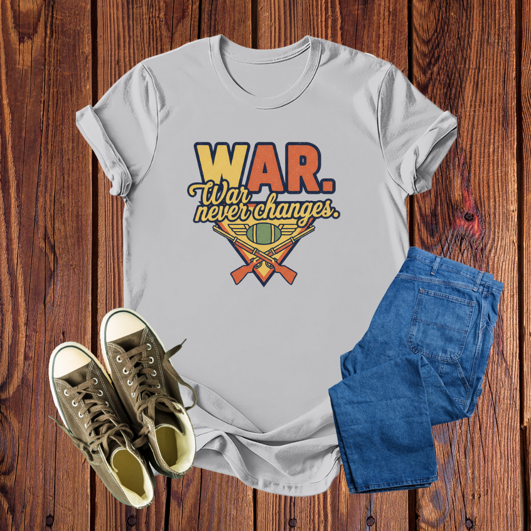 Camiseta Premium 'War. Never Changes.' - Estilo Vintage Confortável e Impactante
