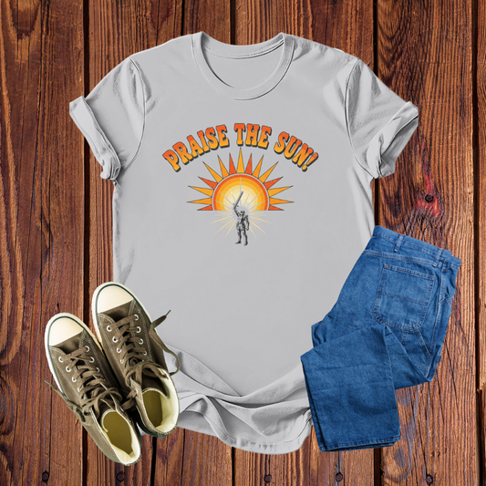 Camiseta Gamer Premium "Praise the Sun!" – Conforto Radiante, Estampa Exclusiva e Estilo Épico