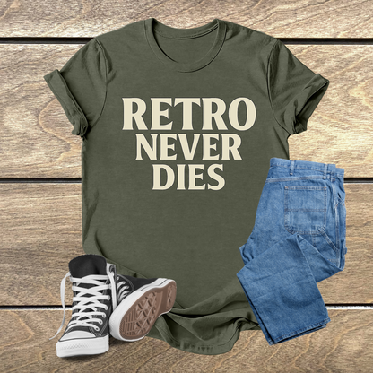 Camiseta Unissex 'Retro Never Dies' – Estilo Vintage e Conforto Duradouro em Cores Exclusivas