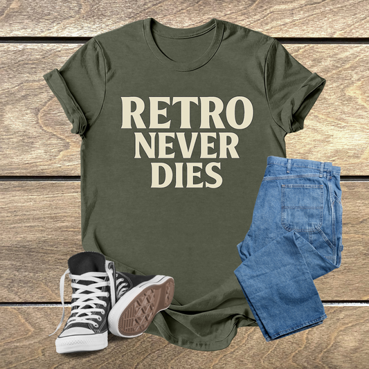 Camiseta Unissex 'Retro Never Dies' – Estilo Vintage e Conforto Duradouro em Cores Exclusivas