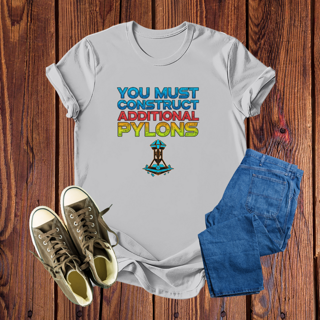 Camiseta Gamer 'You Must Construct Additional Pylons' - Cores Vibrantes, Conforto Premium