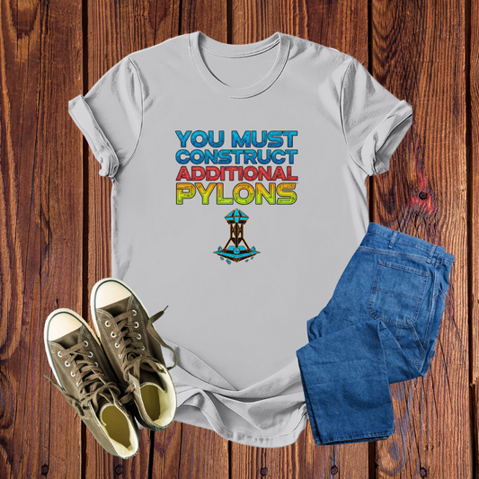 Camiseta Gamer 'You Must Construct Additional Pylons' - Cores Vibrantes, Conforto Premium