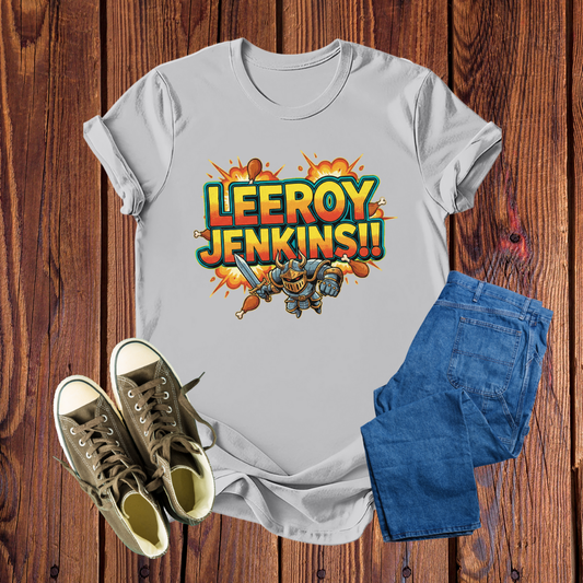 Camiseta Premium Lerroy Jenkins!! - Estampa Épica de RPG, Confortável e Cheia de Estilo