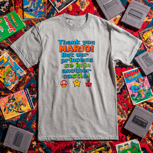 Camiseta Premium Retrô Gamer – Estampa Exclusiva 'Thank You Mario!', Conforto e Estilo Vintage