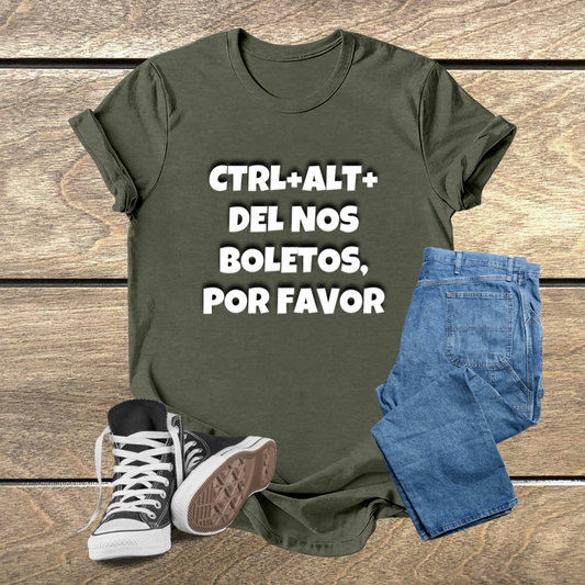 Camiseta 'CTRL+ALT+DEL NOS BOLETOS' Unissex – Estilo Gamer Divertido e Conforto Duradouro