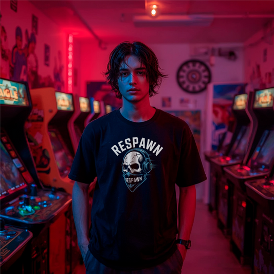 Respawn Gamer Skull T-Shirt - Premium Heavyweight Cotton Tee for Ultimate Comfort & Style in Multiple Colors