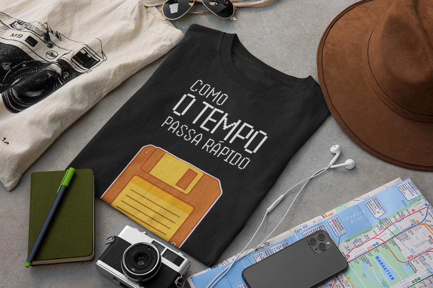 T-shirt Gamer Retrô 'Como o Tempo Passa Rápido' - Conforto Clássico e Estilo Nostálgico